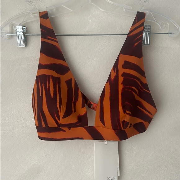 NWT COS Burnt Orange scuba bikini top triangle bralette sz 8 - Picture 2 of 6